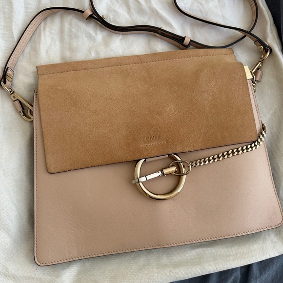 Chloe Suede Medium Faye Shoulder Bag - Picture 1 of 11